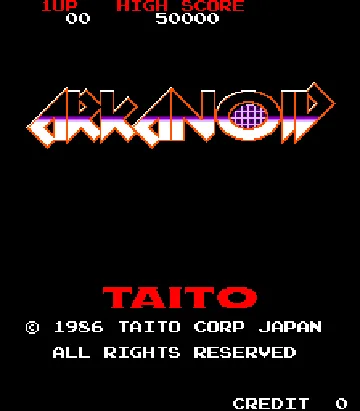 Arkanoid (World) screen shot title